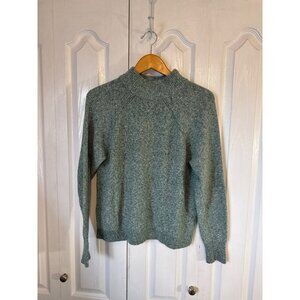 Abercrombie & Fitch Green Knit Sweater L Women's Raglan Crew Neck Y2K